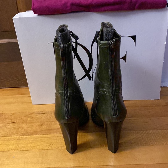 Diane Von Furstenberg DVF Pickford Granny Bootie Green Calf Leather 9.5 - Picture 5 of 10